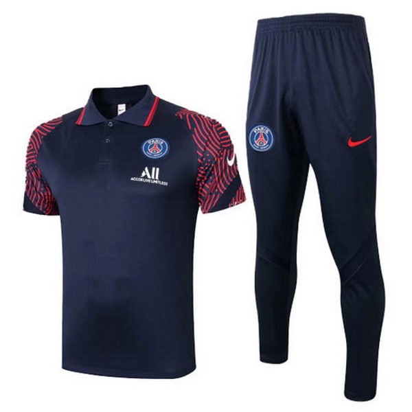 Polo Conjunto Completo Paris Saint Germain 2020 2021 Negro Rojo